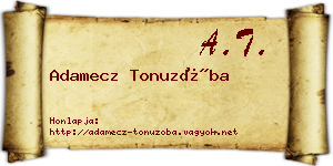 Adamecz Tonuzóba névjegykártya